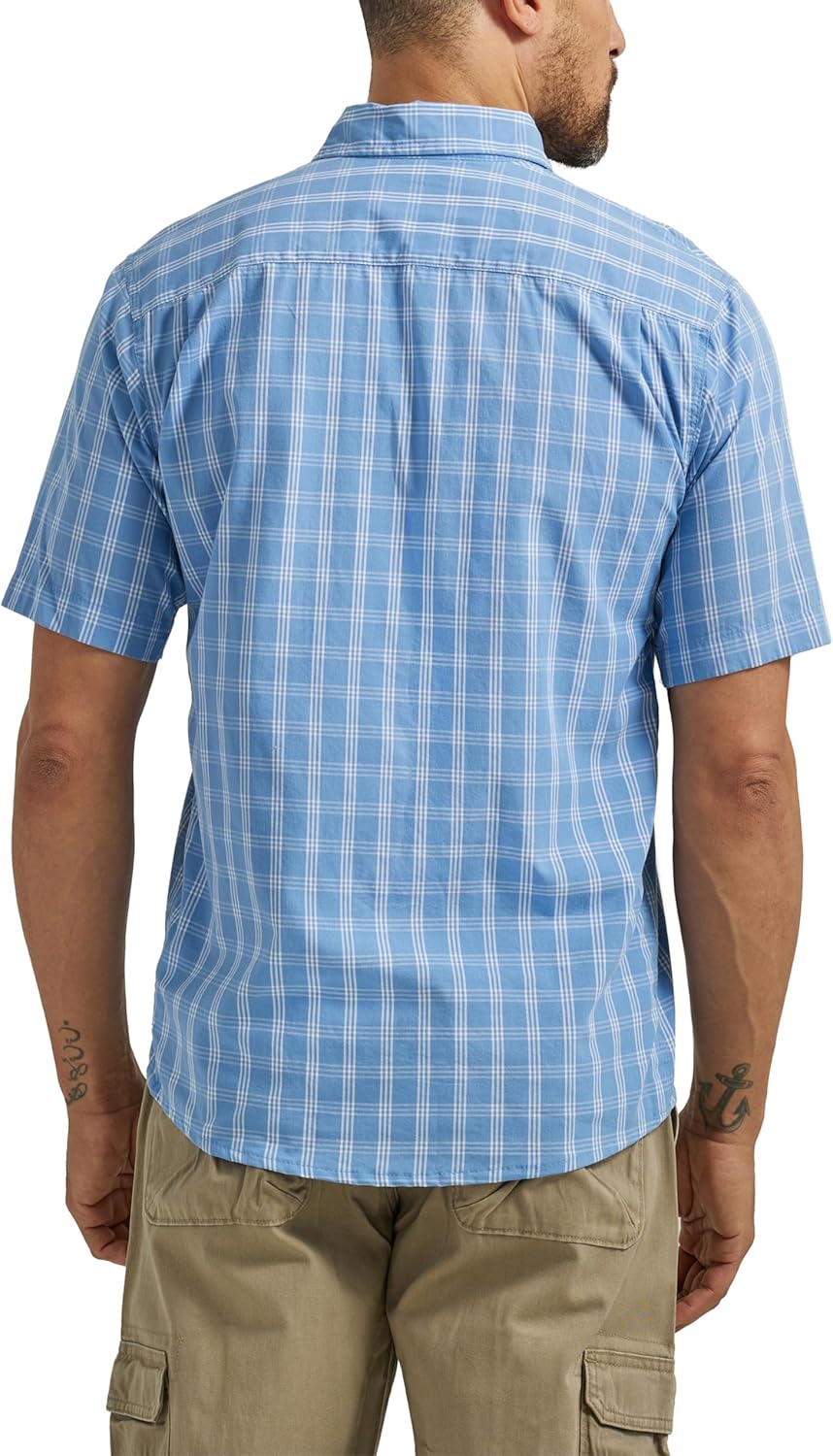 Men Short Sleeve Classic Plaid Shirt