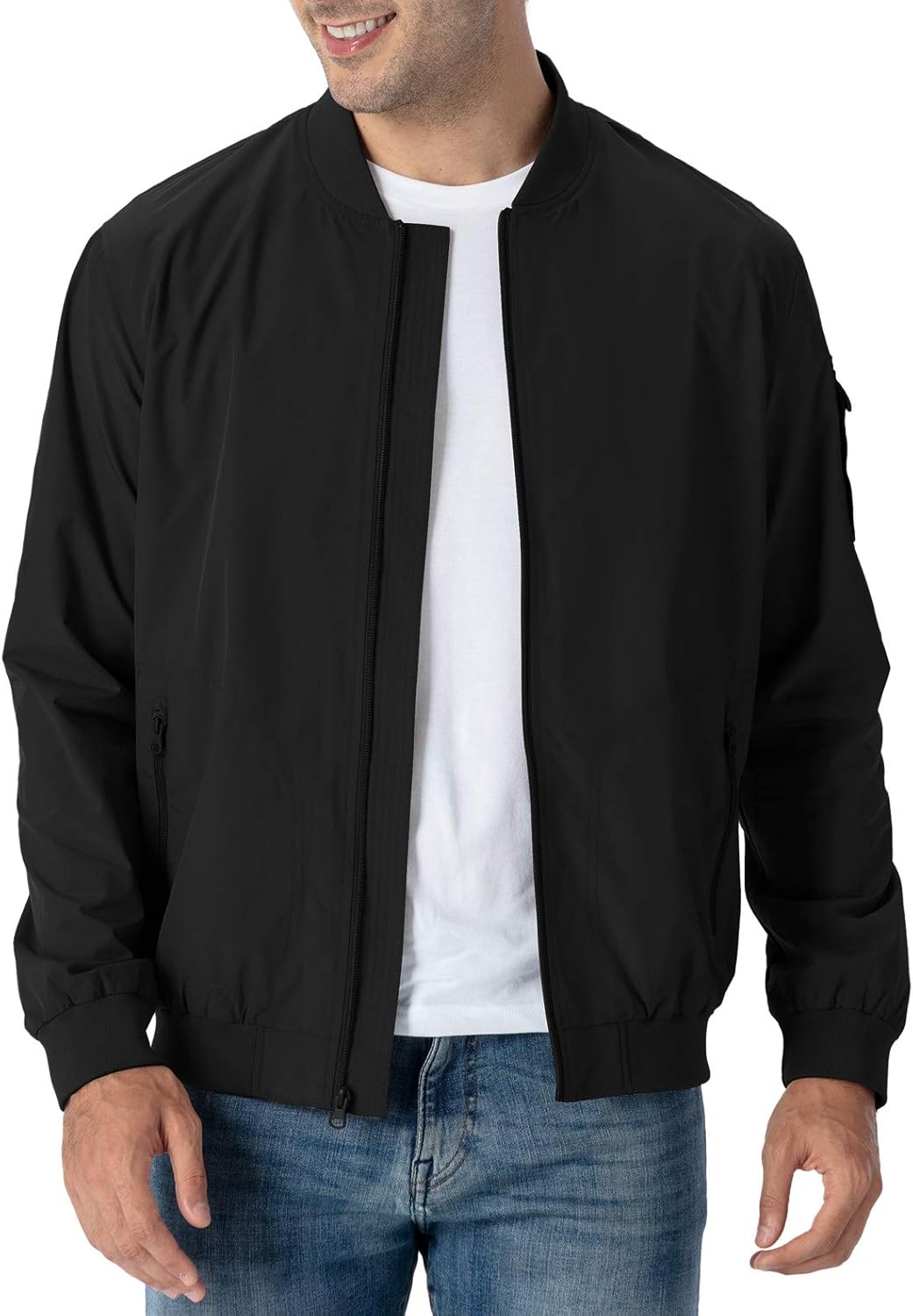 Men Lightweight Bomber Jacket Causal Fashion Stylish Windbreaker Light Jacket