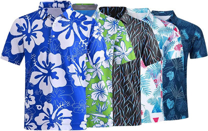 Summer Golf Men Short-Sleeved Polo Shirt Loose, Comfortable and Breathable with Moisture Wadded Sweat Printed Jersey