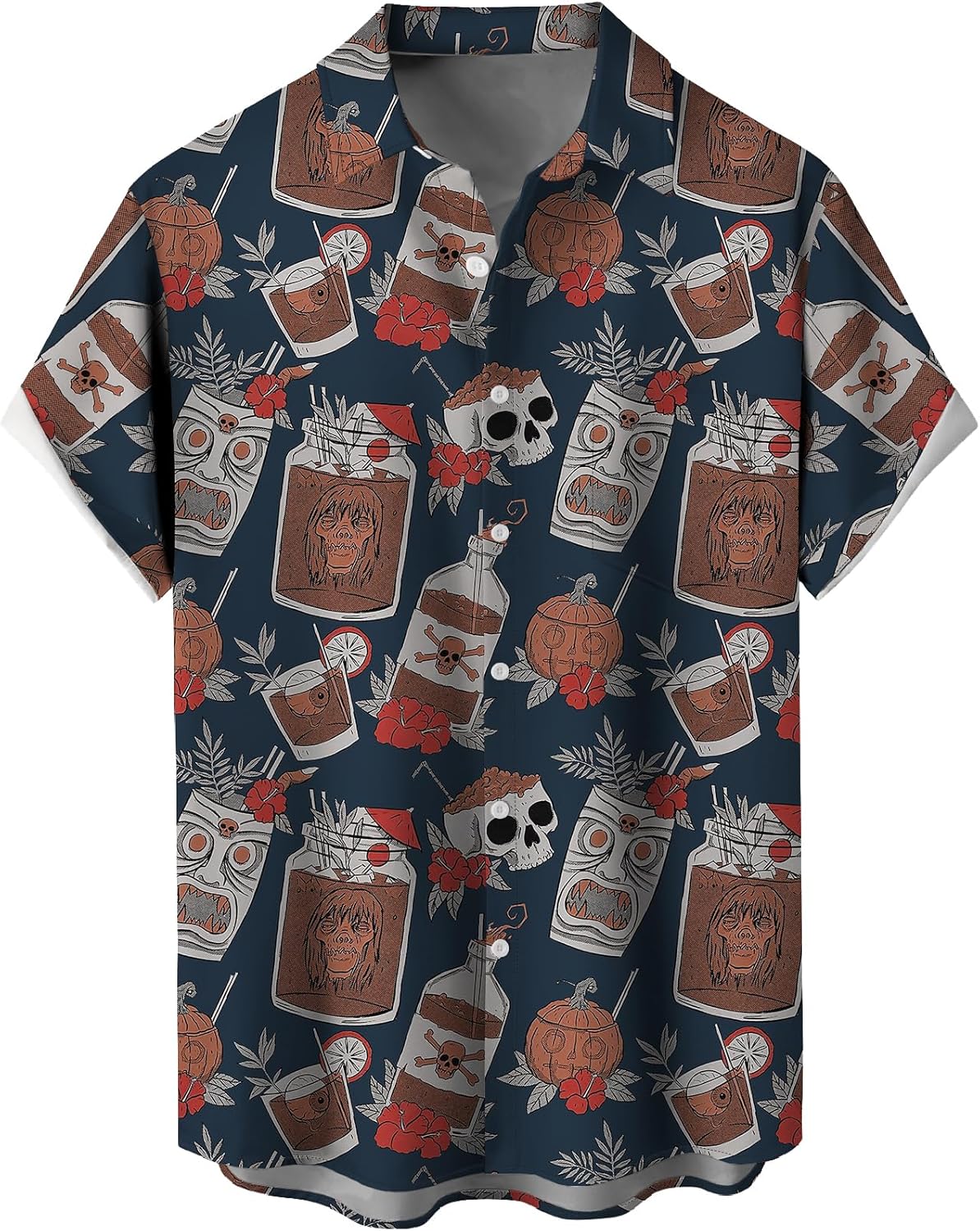 Men Short Sleeve Button Down Shirts Casual Printed Button Up Shirts Hawaiian