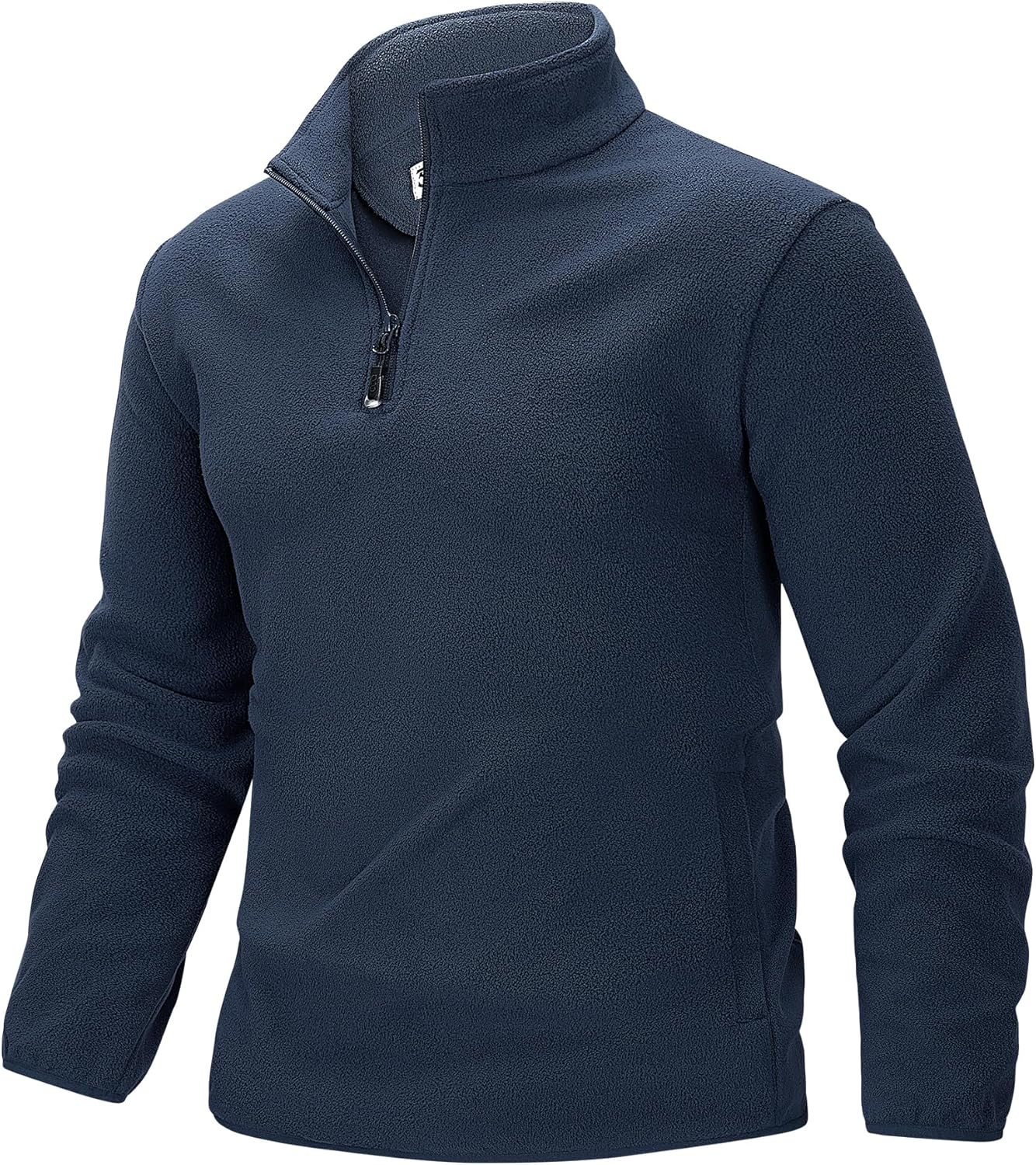 Men Quarter-Zip Polar Fce Jacket, Long Sve Half Zip Fce Pullover Sweaters Thermal Golf Sweatshirt